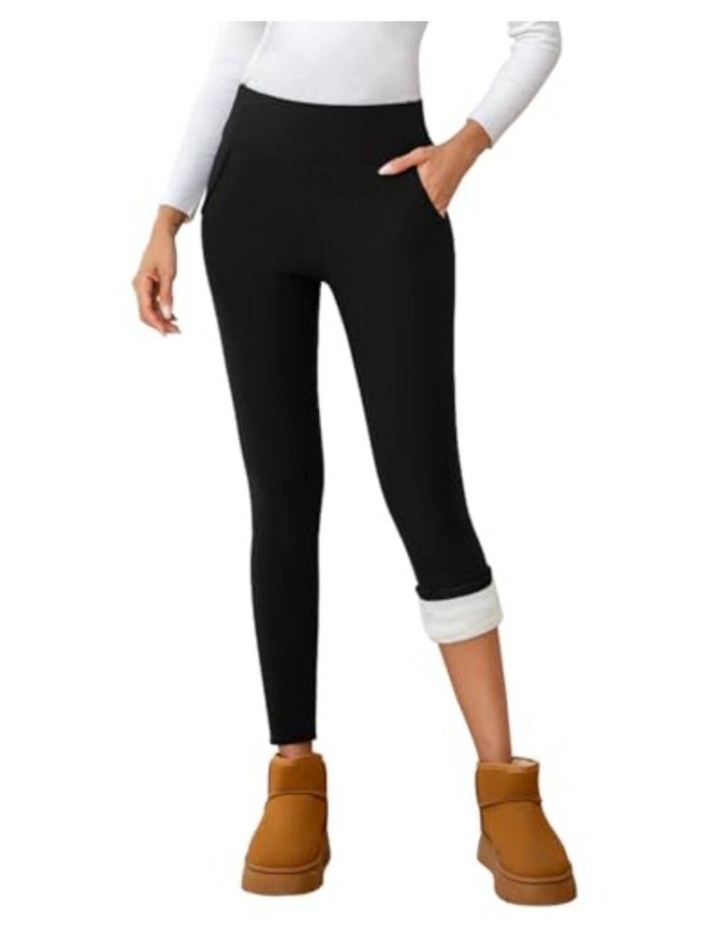 Fleece Lined Thermal Leggings High Waisted Winter Warm Pants